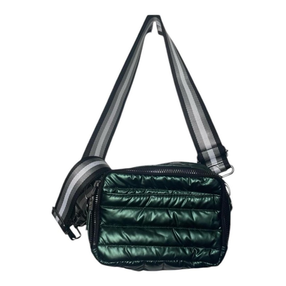 Think Royln Diva Double Zip Crossbody Puffer Bag Nwot Pearl Emerald Green